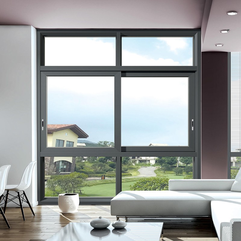 Hihaus 全新定制灰色大三层玻璃铝制阳台推拉窗